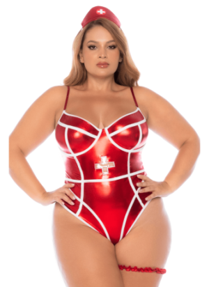 Costume sexy infirmière grande taille 3 pièces - MAL60041XASHW